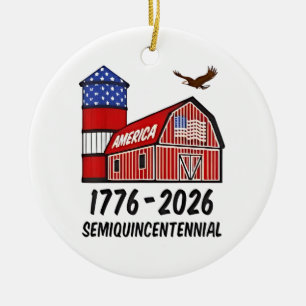 Adorno De Cerámica EUA Semiquincentenario 250 Aniversario 1776-2026