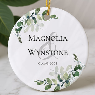 Adorno De Cerámica Eucalyptus Greenery Wedding Favor