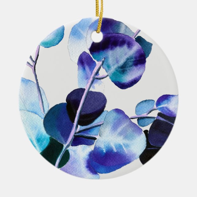 Adorno De Cerámica Eucalyptus Gum Leaves acuáticas (Frente)