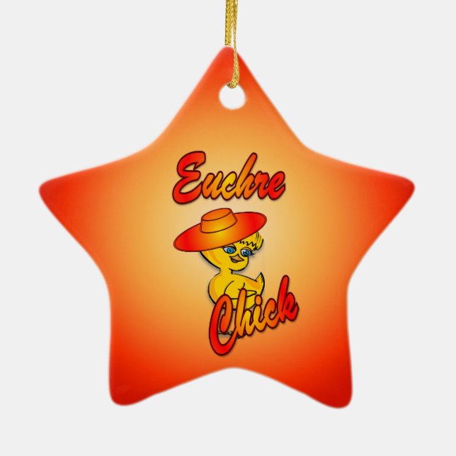 Adorno De Cerámica Euchre Chick #5 (Atrás)