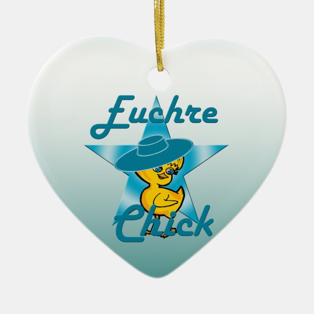 Adorno De Cerámica Euchre Chick #7 (Frente)