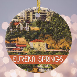 Adorno De Cerámica Eureka Springs, ilustracion vintage de Arkansas