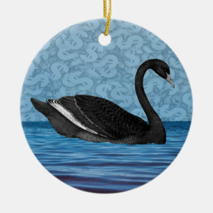 Adorno De Cerámica Evento Cisne Negro