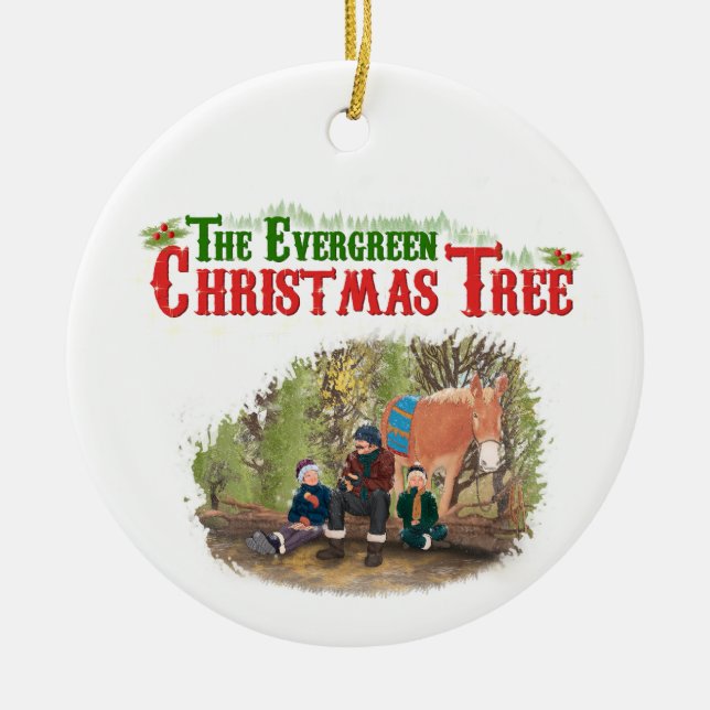 Adorno De Cerámica Evergreen Christmas Tree Ornament  (Frente)