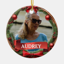 Adorno De Cerámica Evergreen Pinecone Wreath ANY Photo