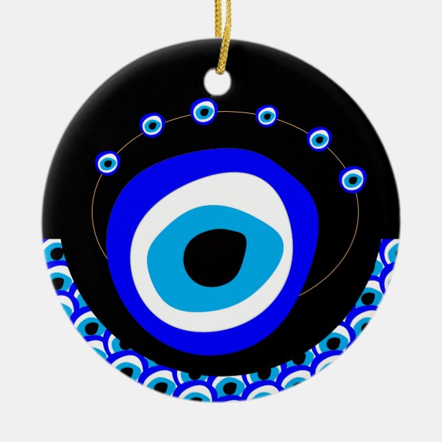 Adorno De Cerámica Evil Eye Talisman y Arab Amulet /turco, griego (Frente)