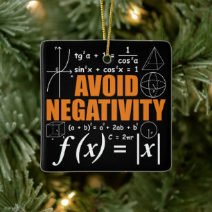 Adorno De Cerámica Evita la Negatividad Divertida Matemáticas Matemát