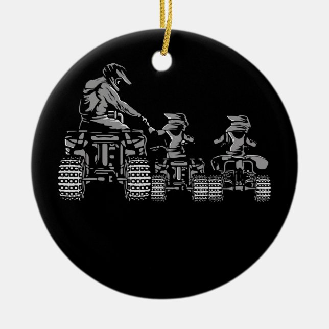 Adorno De Cerámica Evolución cuádruple Cuatro Ruedas ATV 4 Ruedas (Frente)