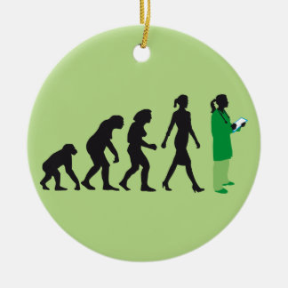 Adorno De Cerámica evolution of woman female doctor