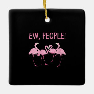 Adorno De Cerámica Ew People Flamingo Social Distance Tropical
