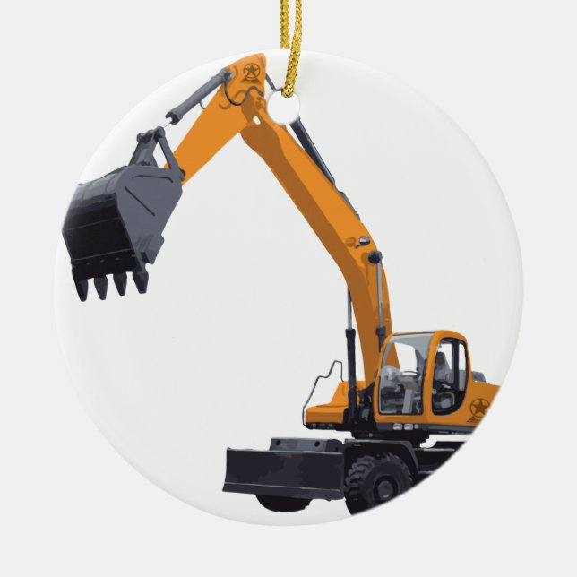 Adorno De Cerámica Excavador grande del Bagger (Frente)