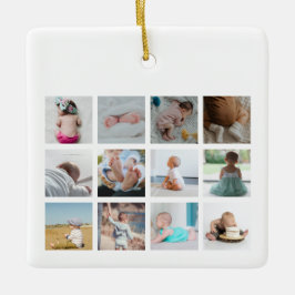 Adorno De Cerámica Excavator Truck Baby Primer Año Collage de fotos