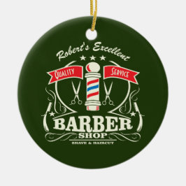 Adorno De Cerámica Excelente Barber Shop Estilista Shave Green