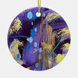 Adorno De Cerámica Exciting blue, purple, and gold abstract art