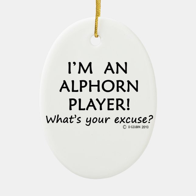 Adorno De Cerámica Excusa del jugador de Alphorn (Frente)