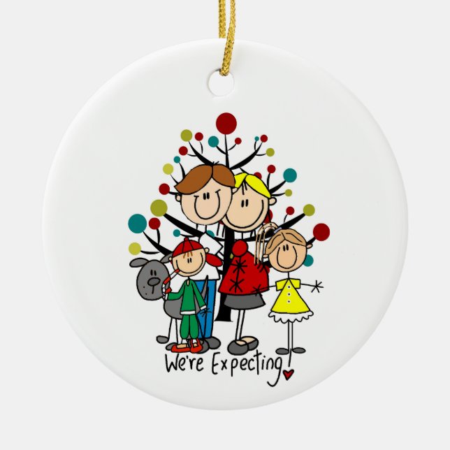 Adorno De Cerámica Expectant Family Gray Dog (Frente)