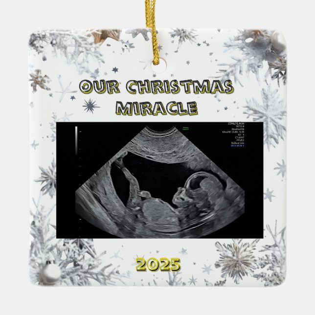 Adorno De Cerámica Expecting Parents Christmas Ornament Ultrasound (Anverso)