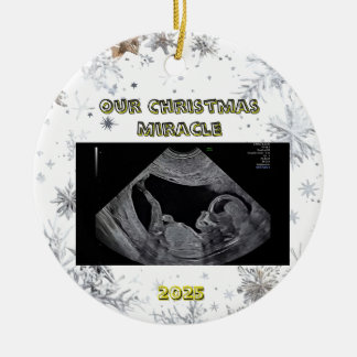 Adorno De Cerámica Expecting Parents Christmas Ornament  Ultrasound