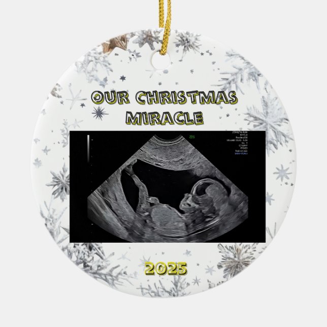 Adorno De Cerámica Expecting Parents Christmas Ornament  Ultrasound (Frente)