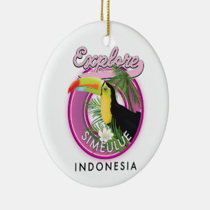 Adorno De Cerámica Explora el logotipo de Simeulue Indonesia.