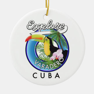 Adorno De Cerámica Explorar el logo de viaje de Varadero Cuba