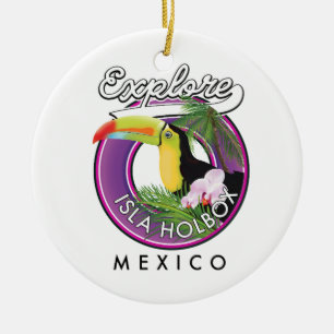 Adorno De Cerámica explorar playa Isla Holbox México viaje parche Cof