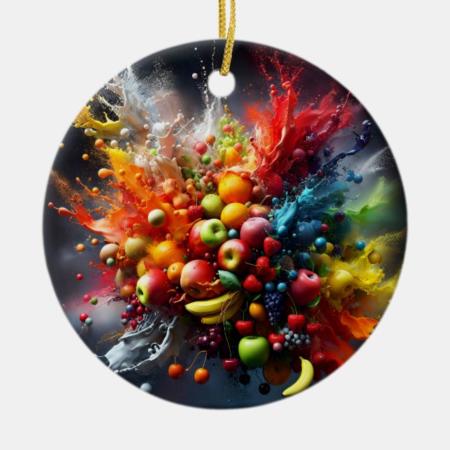 Adorno De Cerámica Explosión de frutas (Frente)