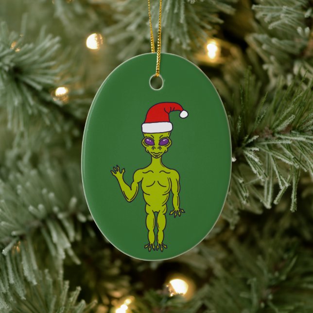 Adorno De Cerámica Extranjero espacial en Navidades personalizados de (Árbol)