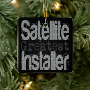 Adorno De Cerámica Extraordinaria de Instalador de Satélites