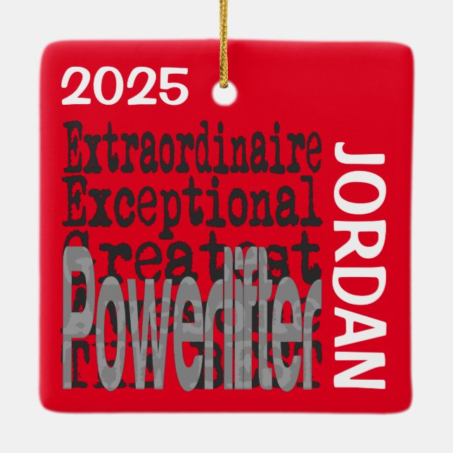 Adorno De Cerámica Extraordinaria de Powerlifter (Reverso)