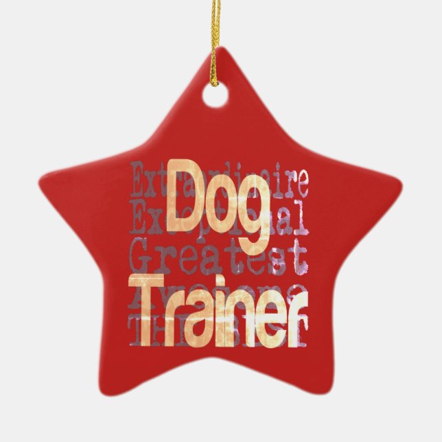 Adorno De Cerámica Extraordinaria del entrenador de perros (Frente)