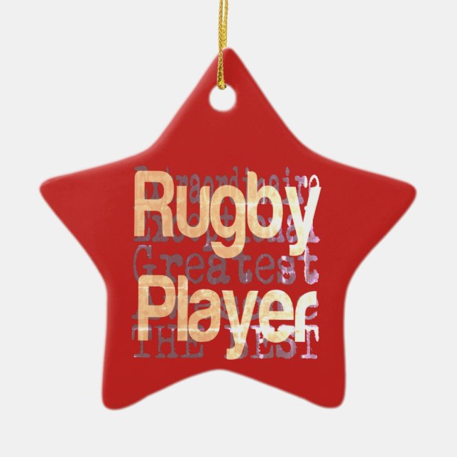 Adorno De Cerámica Extraordinaria del jugador de rugby (Frente)