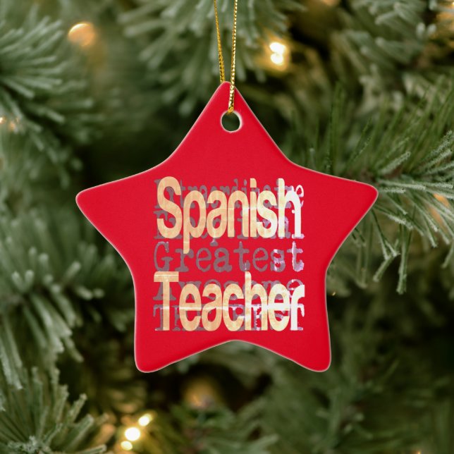 Adorno De Cerámica Extraordinaria profesora de español (Árbol)