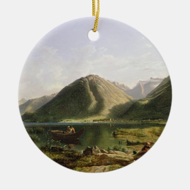 Adorno De Cerámica Extremo del lago Lemán, 1835 (aceite en lona) (Frente)