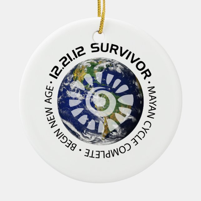 Adorno De Cerámica Extremo maya del calendario del mundo 2012 (Frente)