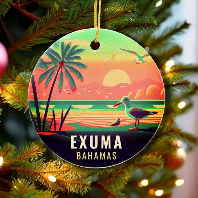 Adorno De Cerámica Exuma Bahamas Retro Sunset Travel Souvenir de los  (Subido por el creador)