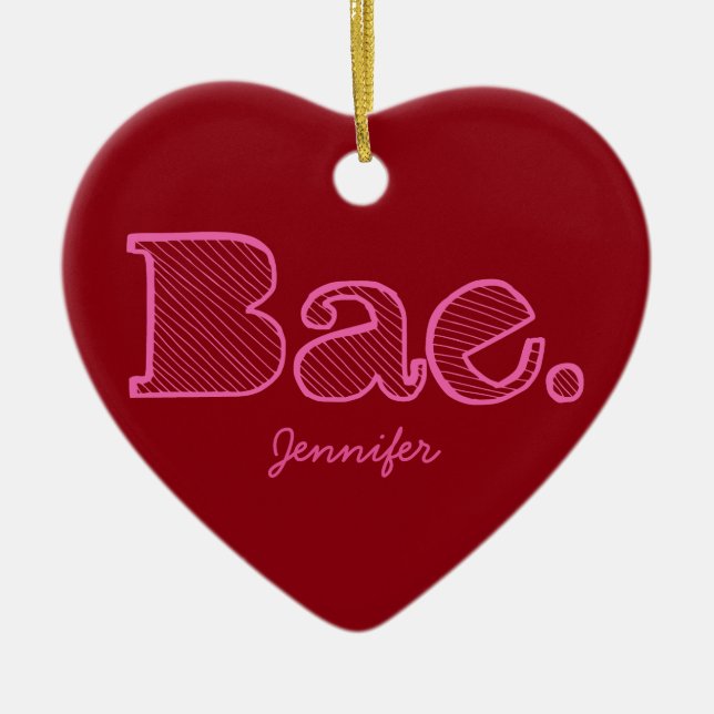 Adorno De Cerámica Ey Bae. argot del novio de la novia (Frente)