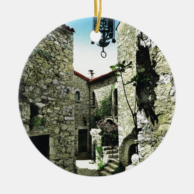 Adorno De Cerámica Eze, Alpes marítimo (Frente)