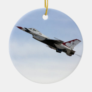 Adorno De Cerámica F-16 Thunderbird en vuelo