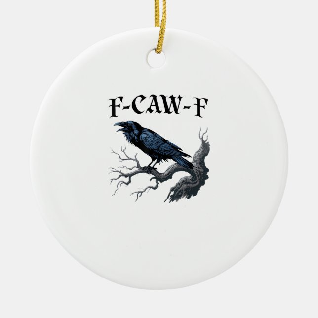 Adorno De Cerámica F-Caw-F Funny Bird Crow (Frente)
