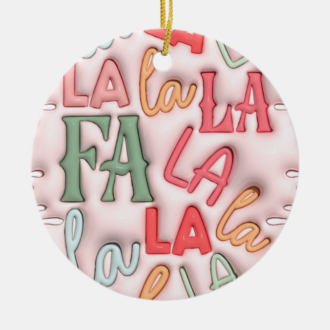 Adorno De Cerámica "Fa La Festive Ornament" (Frente)