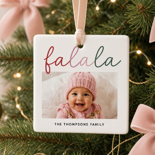 Adorno De Cerámica Fa La La Foto Personalizada de Bebé Familia Navida