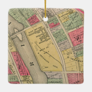Adorno De Cerámica Fábrica del reloj de Elgin del mapa de Elgin