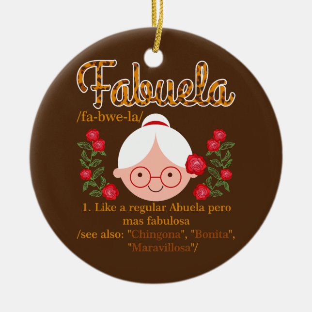 Adorno De Cerámica Fabuela como un castellano normal de Abuela (Frente)