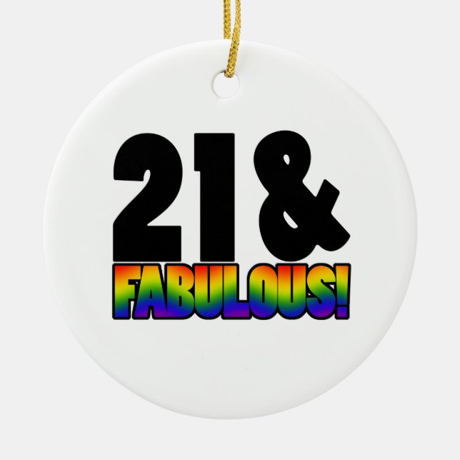 Adorno De Cerámica Fabuloso cumpleaños número 21 de los gays (Frente)