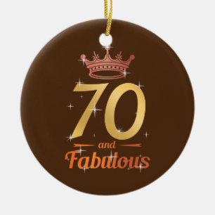Adorno De Cerámica Fabuloso vestido de cumpleaños número 70, mamá 