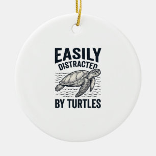 Adorno De Cerámica Fácilmente Distraído Por Camiseta Vintage Diseño D