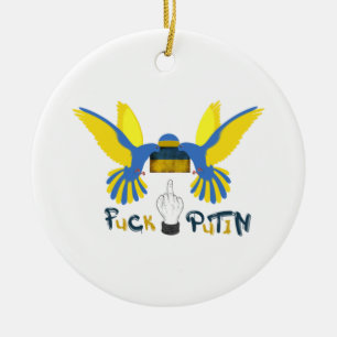 Adorno De Cerámica Fack putin, Support Ukraine Classic