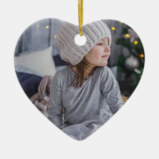 Adorno De Cerámica Faded Snowflake Photo Blue Navidades (Frente)