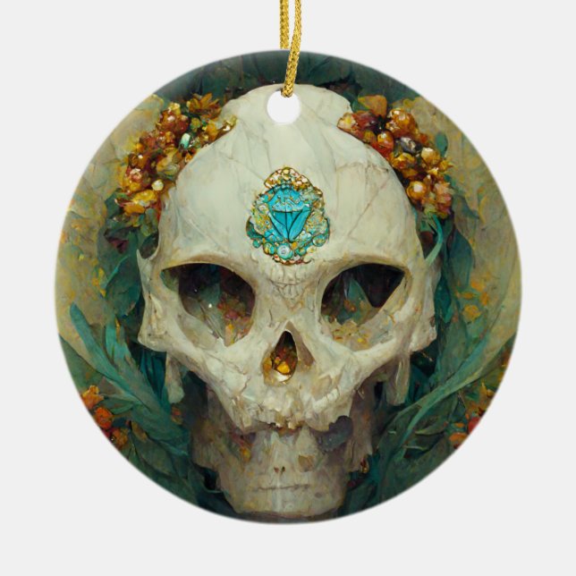 Adorno De Cerámica Fae Skull Fantasy (Frente)